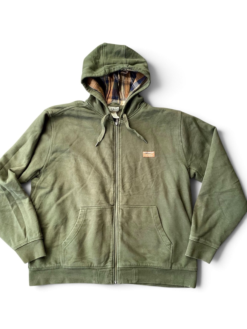 L.L. BEAN Katahdin Iron Works Flannel-Lined Heavyweight Hoodie XL-Reg Jacket